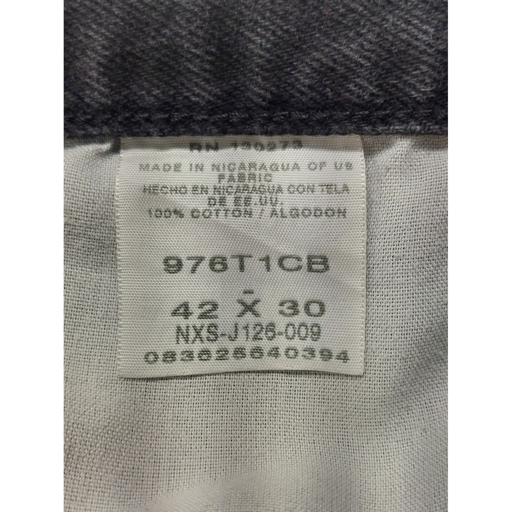Wrangler Men Denim Jeans 42X30 Black Zip Button 5 Pockets High Rise Logo Outdoor - Picture 12 of 16